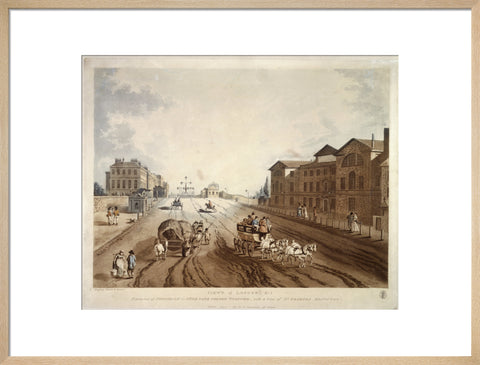 Entrance of Piccadilly or Hyde Park Corner Turnpike with a view of St George's Hospital 1797