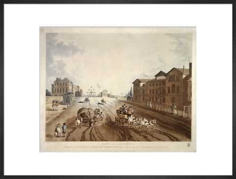 Entrance of Piccadilly or Hyde Park Corner Turnpike with a view of St George's Hospital 1797