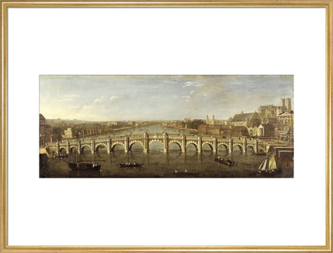 Westminster Bridge from the River, Looking South: 1750