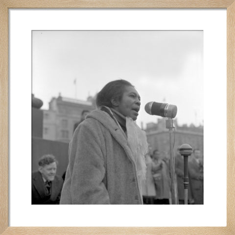 Claudia Jones addresses crowds Trafalgar Square 1962