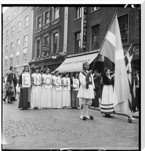 Greek-Cypriots march through Soho 1954