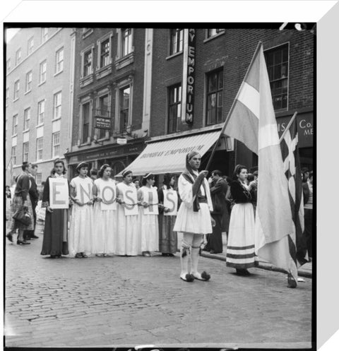 Greek-Cypriots march through Soho 1954