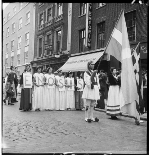 Greek-Cypriots march through Soho 1954