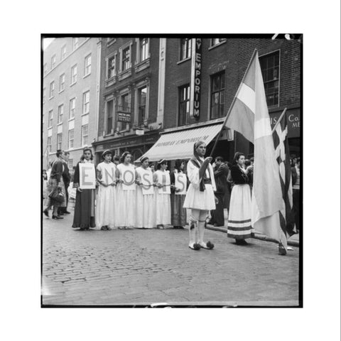 Greek-Cypriots march through Soho 1954