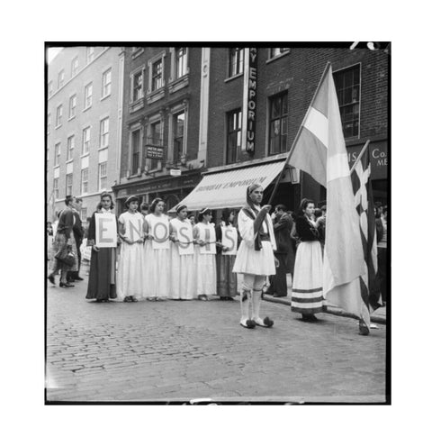 Greek-Cypriots march through Soho 1954