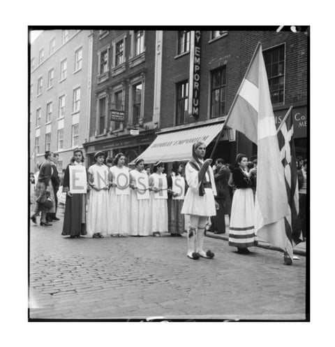 Greek-Cypriots march through Soho 1954