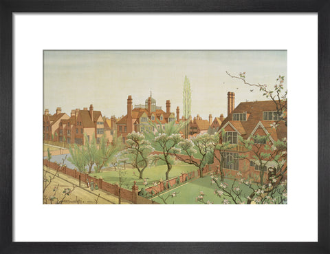 Tower House and Queen Anne's Grove 19th century (Art print, Small, Black)