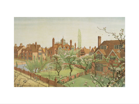 Tower House and Queen Anne's Grove 19th century (Art print, Extra large, unframed)