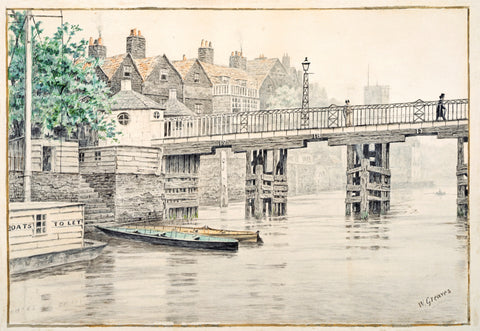 Battersea Bridge (Old Chelsea Bridge) 19th century