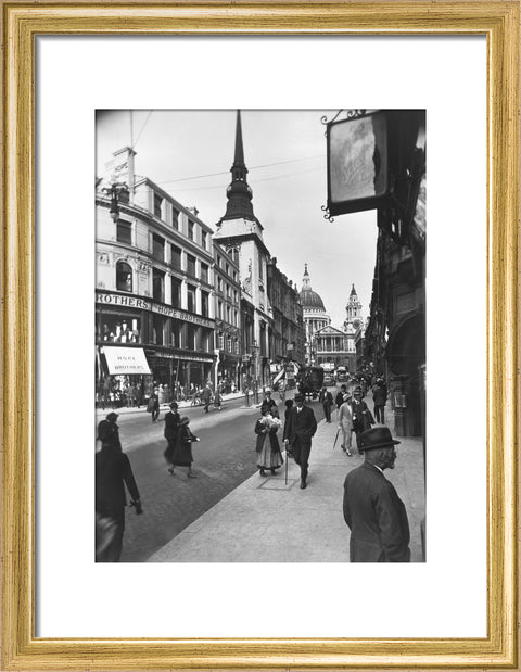Ludgate Hill looking east to St Pauls Cathedral and St Martin Ludgate 20th century