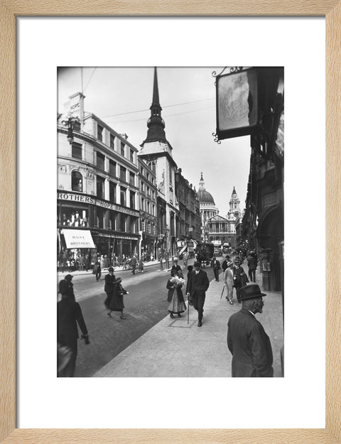 Ludgate Hill looking east to St Pauls Cathedral and St Martin Ludgate 20th century