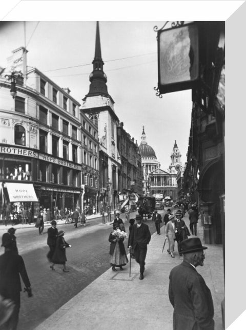 Ludgate Hill looking east to St Pauls Cathedral and St Martin Ludgate 20th century