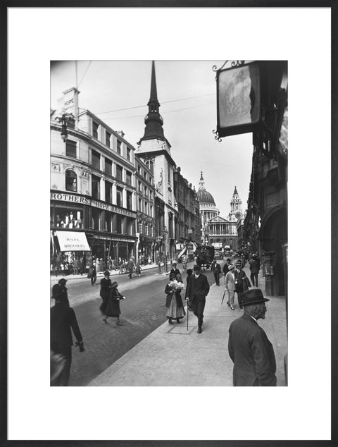 Ludgate Hill looking east to St Pauls Cathedral and St Martin Ludgate 20th century