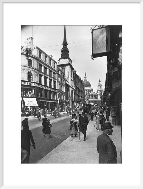 Ludgate Hill looking east to St Pauls Cathedral and St Martin Ludgate 20th century