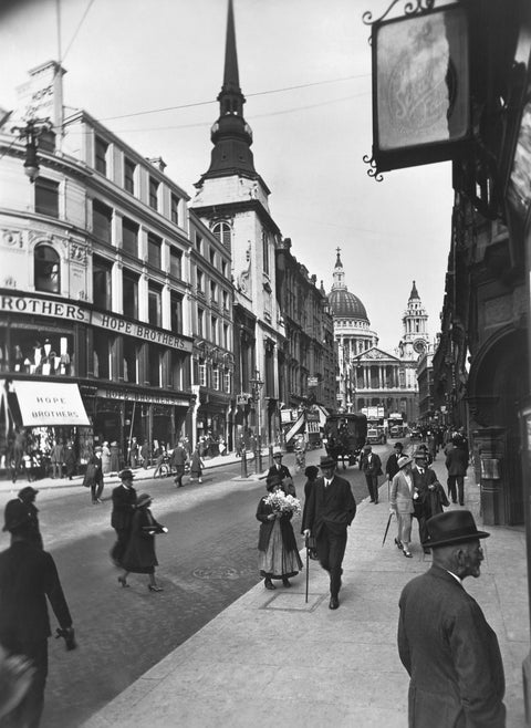 Ludgate Hill looking east to St Pauls Cathedral and St Martin Ludgate 20th century