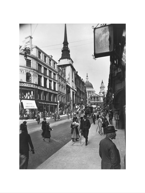 Ludgate Hill looking east to St Pauls Cathedral and St Martin Ludgate 20th century