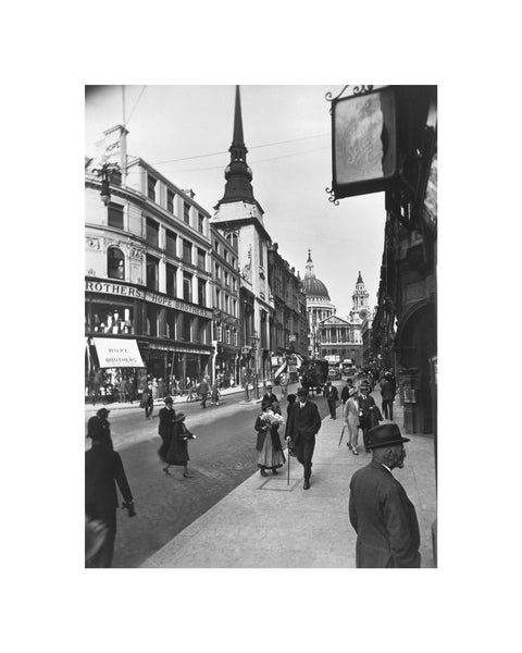 Ludgate Hill looking east to St Pauls Cathedral and St Martin Ludgate 20th century