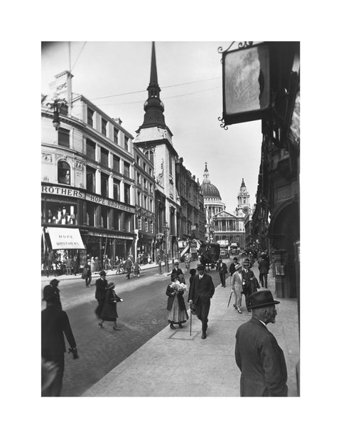 Ludgate Hill looking east to St Pauls Cathedral and St Martin Ludgate 20th century