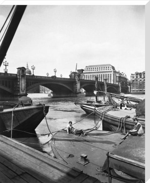 Barges by Southwark Bridge 20th century