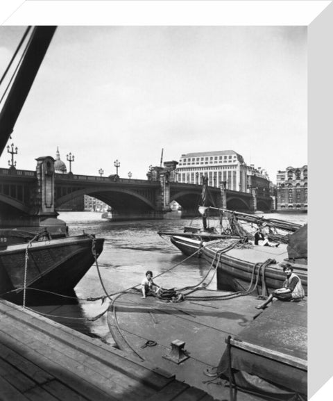 Barges by Southwark Bridge 20th century