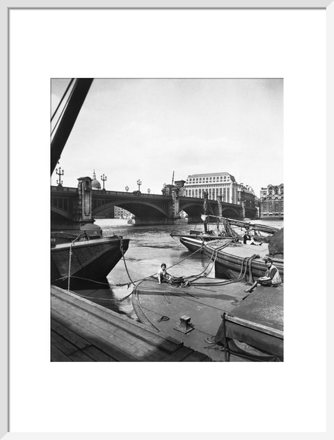 Barges by Southwark Bridge 20th century
