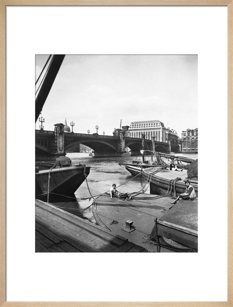 Barges by Southwark Bridge 20th century