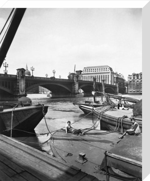 Barges by Southwark Bridge 20th century