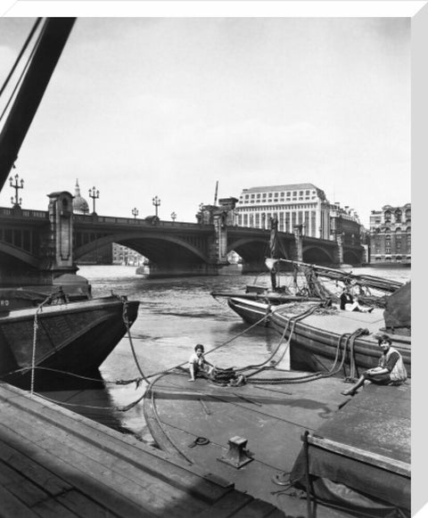 Barges by Southwark Bridge 20th century