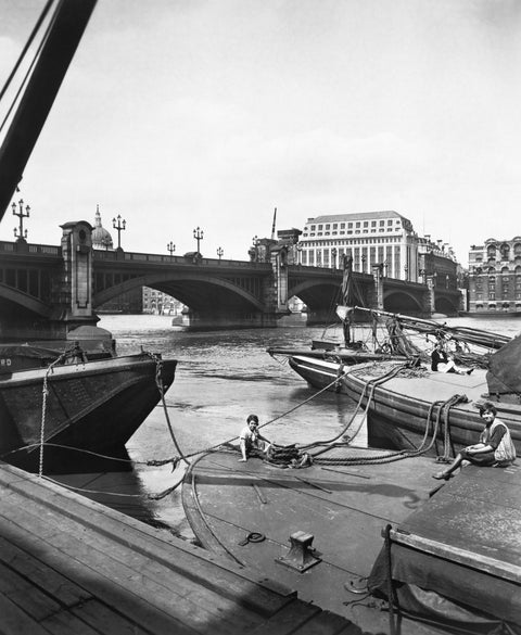 Barges by Southwark Bridge 20th century