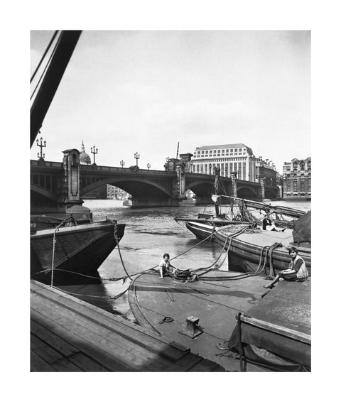 Barges by Southwark Bridge 20th century