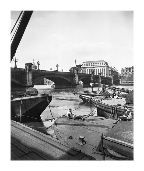 Barges by Southwark Bridge 20th century