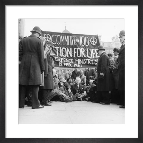 Bertrand Russell at the anti-Polaris protest Whitehall 1961