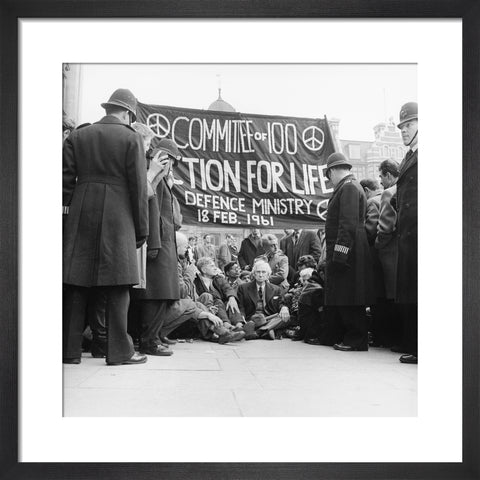 Bertrand Russell at the anti-Polaris protest Whitehall 1961