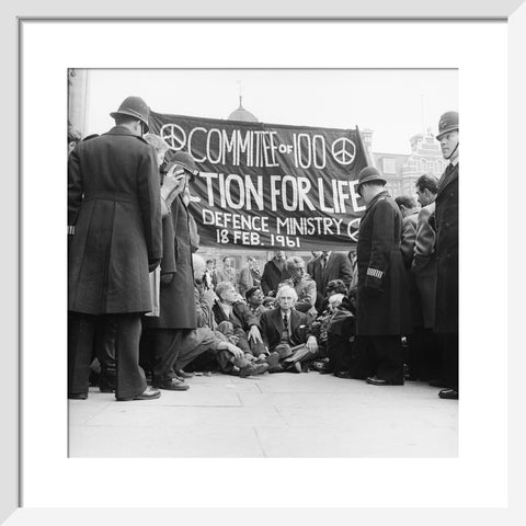 Bertrand Russell at the anti-Polaris protest Whitehall 1961