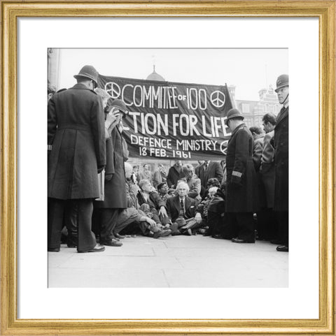 Bertrand Russell at the anti-Polaris protest Whitehall 1961