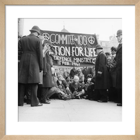 Bertrand Russell at the anti-Polaris protest Whitehall 1961