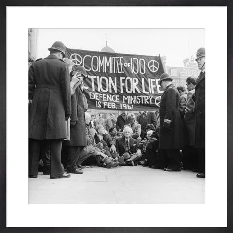 Bertrand Russell at the anti-Polaris protest Whitehall 1961