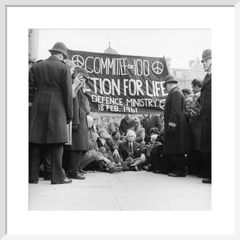 Bertrand Russell at the anti-Polaris protest Whitehall 1961