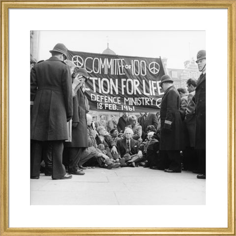 Bertrand Russell at the anti-Polaris protest Whitehall 1961