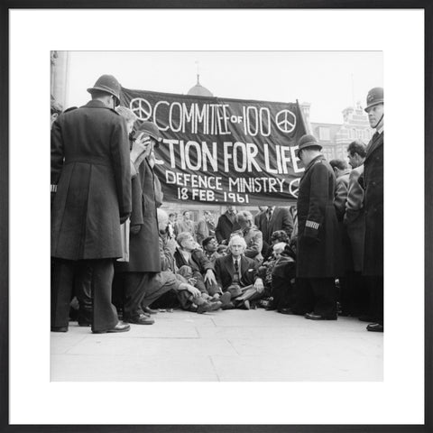 Bertrand Russell at the anti-Polaris protest Whitehall 1961