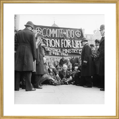 Bertrand Russell at the anti-Polaris protest Whitehall 1961