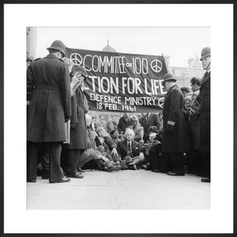 Bertrand Russell at the anti-Polaris protest Whitehall 1961