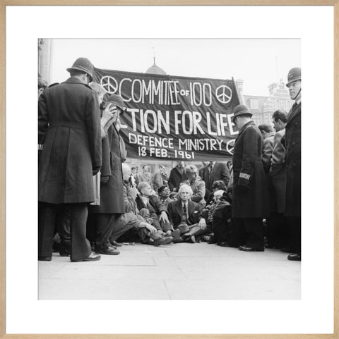 Bertrand Russell at the anti-Polaris protest Whitehall 1961