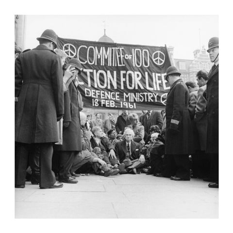 Bertrand Russell at the anti-Polaris protest Whitehall 1961