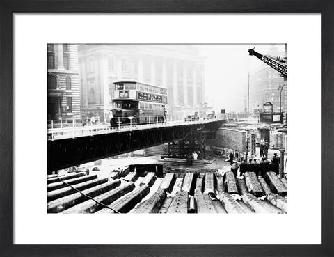Emergency bridge at Bank underground station 1941