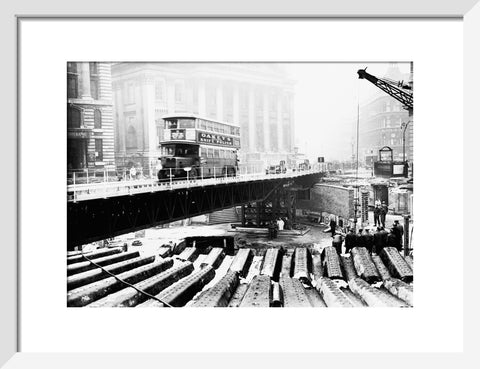 Emergency bridge at Bank underground station 1941