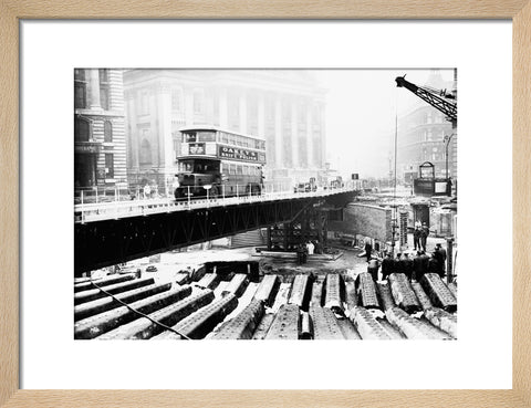 Emergency bridge at Bank underground station 1941