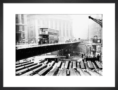Emergency bridge at Bank underground station 1941