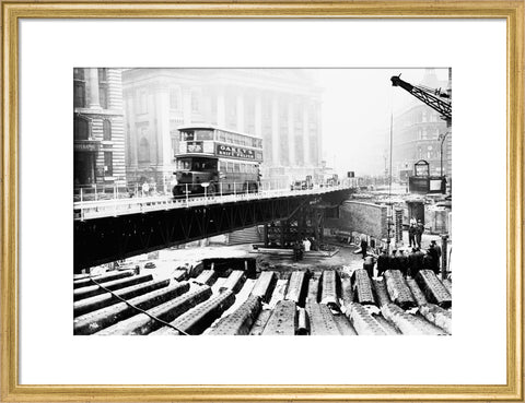Emergency bridge at Bank underground station 1941