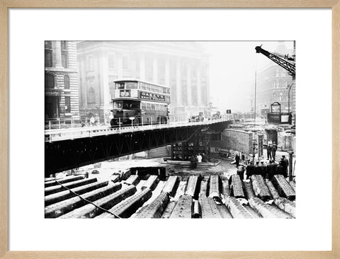 Emergency bridge at Bank underground station 1941